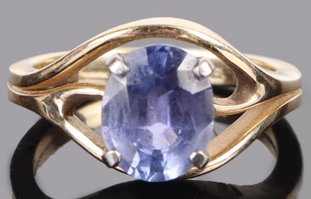 1.50CT PURPLE SAPPHIRE 14K YELLOW GOLD LADIES RING