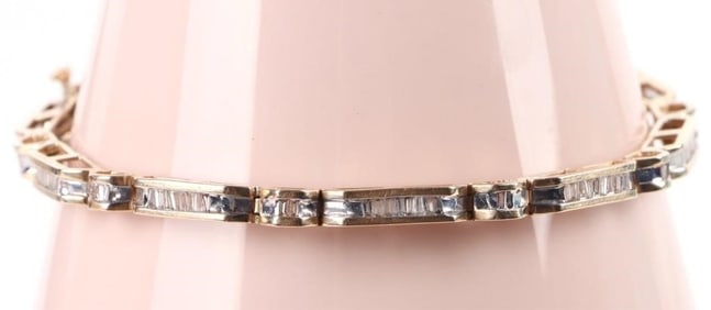 0.88CT CHANNEL DIAMOND 10K YELLOW GOLD BRACELET