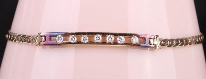 14K YELLOW GOLD DIAMOND LADIES BRACELET