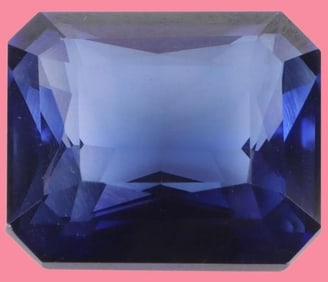 25.75CT LARGE EMERALD-CUT BLUE SAPPHIRE GEMSTONE