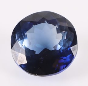 22.40CT LARGE ROUND-CUT BLUE SAPPHIRE GEMSTONE