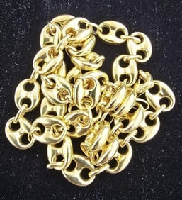 10K YELLOW GOLD GUCCI HOLLOW LINK NECKLACE