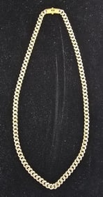 10K YELLOW GOLD DIAMOND CUT CHAIN NECKLACE