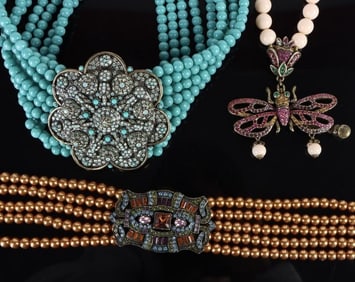 HEIDI DAUS ASSORTED LADIES ORNATE NECKLACES - (3)