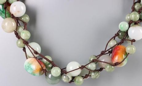 STERLING SILVER JADEITE UNISEX NECKLACE