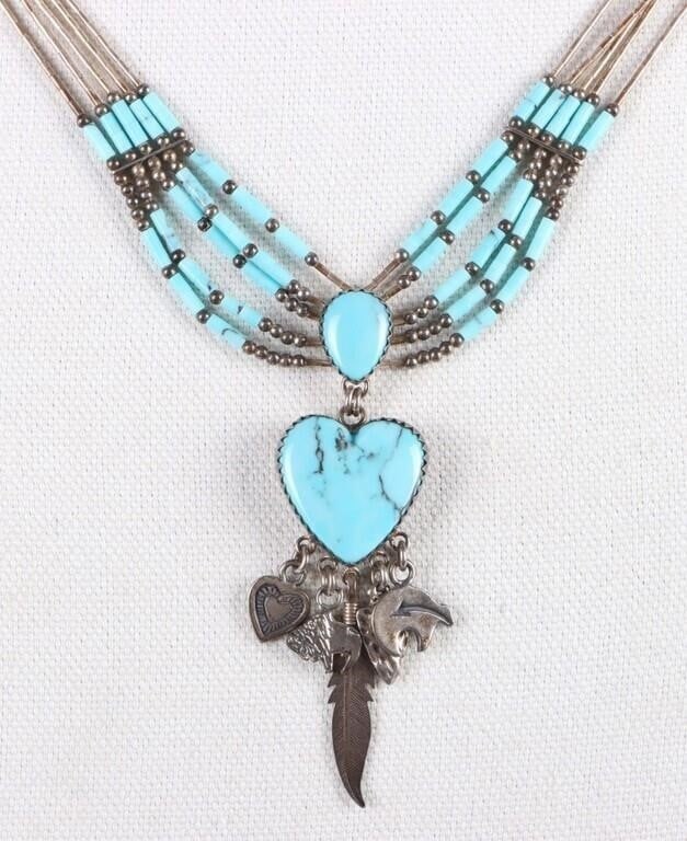 QUOC TU NATIVE TURQUOISE STERLING NECKLACE (1 of 3)