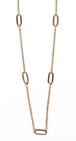 10K YELLOW GOLD CUSTOM-LINK LADIES CHAIN NECKLACE
