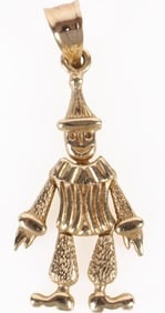 14K YELLOW GOLD CLOWN LADIES PENDANT