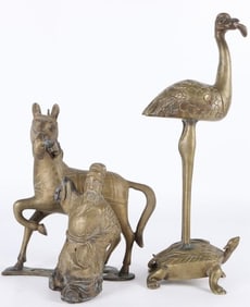 CHINESE BRASS STATUES LOT OF 2