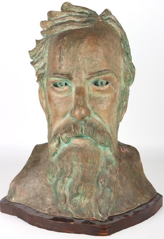 M. SOMMERBORG WOOD CARVED BUST OF ALBERT P. RYDER (1 of 5)