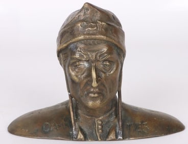 BRONZE BUST OF ITALIAN POET DANTE ALIGHIERI