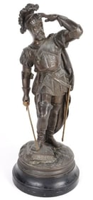 ANTIQUE SPANISH CONQUISTADOR BRONZE SCULPTURE