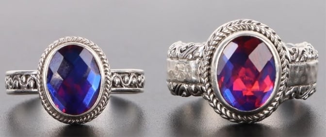 VOLCANIC QUARTZ SARDA STERLING SILVER LADIES RINGS
