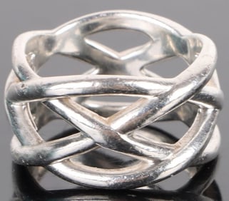 TIFFANY & CO. STERLING SILVER CRISS-CROSS RING