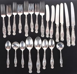 ANTIQUE WHITING HERALDIC STERLING SILVER FLATWARE