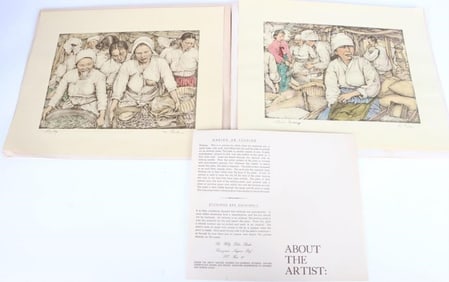 WILLY SEILER ORIGINAL HAND COLORED ETCHINGS (2)