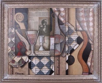G. BRAQUE GLOSSED ABSTRACT FRAMED PRINT