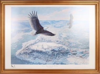 JOHN GOULD 'AMERICAN EAGLES...' SIGNED PRINT