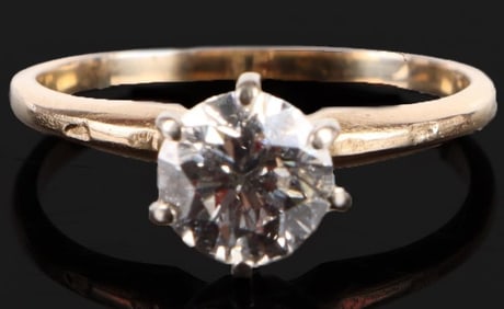 1CT NATURAL DIAMOND SOLITAIRE 14K GOLD RING
