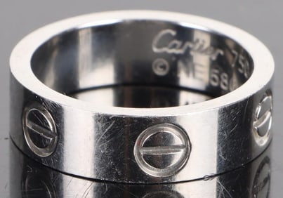 CARTIER 18K WHITE GOLD LOVE NE 5804 RING