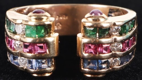 DIAMOND, RUBY, EMERALD, & SAPPHIRE 14K LADIES RING