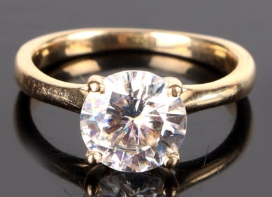 2.0CT MOISSANITE 14K YELLOW GOLD LADIES RING