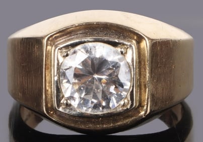 10K YELLOW GOLD CUBIC ZIRCONIUM MEN'S RING