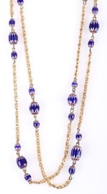 18K YELLOW GOLD PLATED CHEVRON BEADS NECKLACE