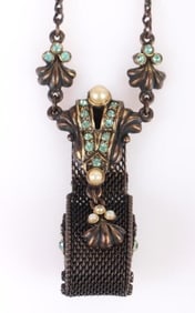 ANTIQUE RHINESTONE METAL FASHION NECKLACE