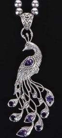 PURPLE TOPAZ SARDA STERLING SILVER LADIES NECKLACE