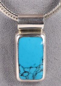 MEXICO STERLING SILVER TURQUOISE LADIES NECKLACE