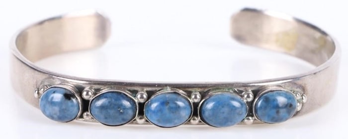BLUE IOLITE STERLING SILVER CUFF BRACELET