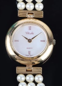 VINTAGE MISAKI JAPANESE PEARL SWISS QUARTZ WATCH