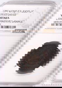 1787 4 CINQ FUGIO 1Â? 'STATES UNITED' NGC VF DETAIL