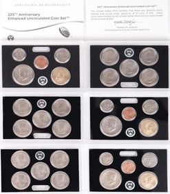 U.S. MINT 225TH ANNIVERSARY ENHANCED UNC COIN SET
