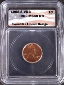 1908-S VDB ICG MS-68 RD DANIEL CARR OVERSTRIKE