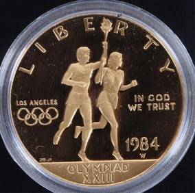 1984 W LIBERTY OLYMPIAD $10 PF 90% GOLD COIN