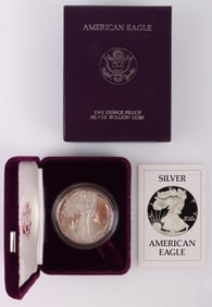 1986 S PROOF FINE SILVER AMERICAN EAGLE W/ COA