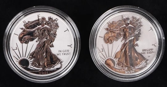 2021 EAGLE 1 OZ SILVER RPF 2-COIN DESIGNER SET