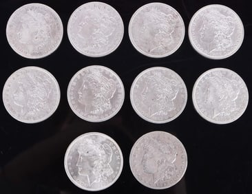 ASSORTED 90% SILVER MORGAN DOLLARS - (10)