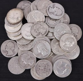 90% SILVER WASHINGTON QUARTERS MIXED DATE - (47)