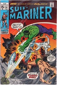 SUB-MARINER #34 HULK & NAMOR S.S.1971 MARVEL