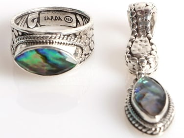 SARDA STERLING SILVER ABALONE MATCHING SET