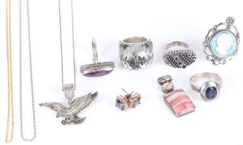 STERLING SILVER ASSORTED COLLECTIBLE JEWELRY