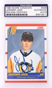 1990 SCORE CANADA JAROMIR JAGR AUTOGRAPHED PSA/DNA