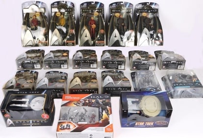 STAR TREK & HALO COLLECTIBLE FIGURES LOT (20)