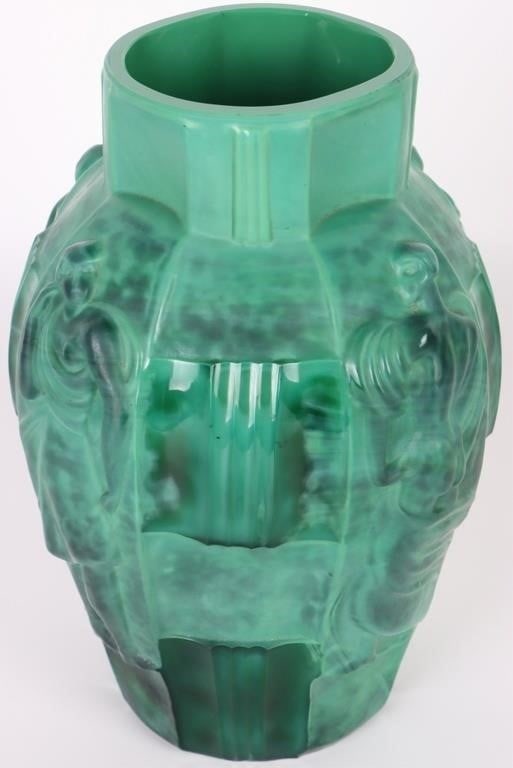VINTAGE ART DECO MALACHITE VASE (1 of 4)