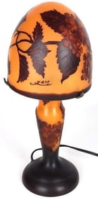 AFTER E. GALLE NOVEAU CAMEO MUSHROOM GLASS LAMP