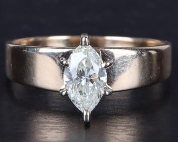 1.12CT MARQUISE DIAMOND 14K YELLOW GOLD RING