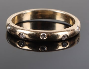 DAINTY 14K YELLOW GOLD LADIES DIAMOND BAND